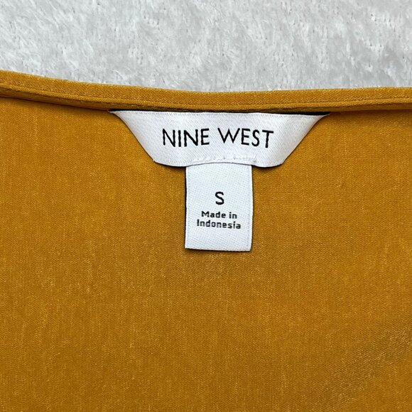 Nine West NWT Faux Wrap Top Size Small Tie Front Fall Color - Picture 2 of 9